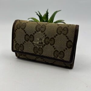 Gucci 6 Key holder Brown Canvas
